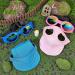 WEBEEDY 2 Sets Dog Hat and Sunglasses Set Summer Sunbonnet Adjustable Stripe Baseball Cap Pet Puppy Sunglasses for Outdoor Use - Buy Online on SooperMarket.com