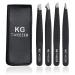Eyebrow Tweezers Set  4 Pieces Professional Eyebrow Plucking Tweezers for Women and Men  Great Precision for Facial Hair  Splinter Blackhead and Ingrown Hair Removal