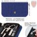 Buy Three Swords 8 pcs Manicure Set 'Roma' | High-Quality Nail Care Set in Blue Textile Etui | Includes Nail Scissors Foot & Nail Clippers Tweezers Glass & Sapphire Nail Files - Buy Online on SooperMarket.com