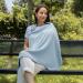 Comfy Cubs Muslin Nursing Cover - Soft & Breathable Cotton Breastfeeding Apron with Rigid Hoop - Sky Blue - Buy Online on SooperMarket.com