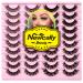 Newcally 20 Pairs D Curl Mink False Eyelashes - Fluffy Natural Look Russian Strip Lashes - Buy Online on SooperMarket.com