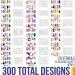 Custom Body Art Airbrush Nail Stencils Set #11 - 260 Designs - 20 Templates with 13 Unique Designs - Nail Art Series - Buy Online on SooperMarket.com