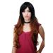 WIG ME UP - Wig women's wig ombre style dark brown reddish brown long parting 70 cm H9702-4F30