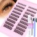 PHKERATA Wispy Cluster Lashes Natural Individual Eyelashes Kit with Bond and Seal and Tweezers 108Pcs Lash Extension Kit C Curl Natural Eyelash Clusters (0.07D 8-16MM) Natural Kit