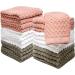 Pleasant Home Washcloths Set - 12x12 12 Pack, 550 GSM Ring Spun Cotton - Super Soft & Absorbent Face Towels (Blush Combo Check Design) - Buy Online on SooperMarket.com