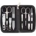 Three swords - 8 pcs.Manicure set 'Roma' |Premium nail care set in the real leather case.Color: black |Contents: nail set 8 instruments including nail scissors nail clips tweezers & glass nail file