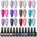 Reflective Glitter Gel Polish, Sparkly Shiny Disco DJ Gel Nail Polish, Glitter Diamond Nail Art Varnish, Soak Off UV LED Nail Gel 12PCS 8ML by MEET ACROSS Reflective Glitter-12PCS