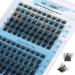Cluster Eyelash Extensions 120pcs Cluster Lashes Individual Lashes D Curl 0.07mm 8-16mm Mix Ribbon Lashes Wide Stem Natural Lashes DIY Lash Extensions GEMERRY Lashes(C09-D-0.07-8-16mm) 8-16 mix C09
