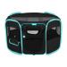 Pawdle Deluxe Premium Foldable Portable Traveling Exercise Pet Playpen Kennel Cats, Dogs, Kittens and All Pets - Travel Carrying Case - In Ground Stakes - Removable Shaded Cover and Bottom Small Black