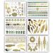 Gold Turquoise Metallic Temporary Tattoos - 75+ Boho Designs - Waterproof & Long Lasting - Perfect for Beach & Festivals - Buy Online on SooperMarket.com