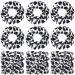 20 Pieces Western Cow Print Scrunchies Girl Hair Scrunchies Sports Scrunchy Hair Ties Elastic Silk Satin Scrunchies Hairband Scrunchy Ponytail Holder for Player Team Hair Accessories (Black)