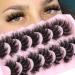 Fluffy Lashes Mink Fluffy Eyelashes 8D Cat Eye Lashes Pack Long Thick Volume Lashes That Look Like Extensions by Geeneiya Dense