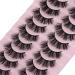 WiWoseo 10 Pairs Natural Faux Mink 3D False Eyelashes - Wispy & Fluffy - Buy Online on SooperMarket.com