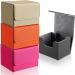 Yookeer 4 Pieces Leather Deck Card Boxes Cards Deck Game Box for Collectible Playing Card Box Compatible with MTG Commander Decks (Pink, Orange, Sand, Gray, Horizontal) Gray,Orange,Pink Horizontal