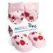 Mocc Ons moccasin washable leather sole slipper socks (24-36 Months Floral Ditsy) 2-3 Years