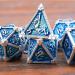 AUSTOR 7-Die Metal DND Dice Set - Sky Blue/Silver Edge - RPG Polyhedral Dice for D&D, Pathfinder, MTG - Includes D20, D12, D10, D%, D8, D6, D4 - Buy Online on SooperMarket.com