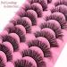 Cat-Eye Fluffy-XZ01: 10 Pairs 20mm Long Dramatic False Eyelashes - Thick Volume, Crossed, Lightweight, Soft Curly Fake Lashes - Wispy Mink Lashes for Big Eyes - Buy Online on SooperMarket.com