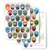 1 x 1.5 inch Collection 63 Stickers Set All National Parks USA Complete Collection Shield N.P. Passport Colors Vinyl Stickers. Map of US National Parks.