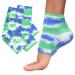 Zentoes moisturizing heel socks 2 pairs lined with gel toe-free spa socks to heal and treat dry cracked heels while sleeping (normal blue batik color)