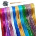 Hair Tinsel Hair Tinsel Kit with Tools Tinsel Hair Extensions 12 Colors 3200 Strands Glitter Hair Tinsel Heat Resistant 46 Inch Fairy Hair 12Colors-46Inch-3200Strands 12 Colors with kit