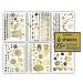 Terra Tattoos Tropical Hawaiian Metallic Temporary Tattoos - 75 Gold Silver Designs with Turtles, Dolphins, Stars, Sun, Moon, and more! - Buy Online on SooperMarket.com