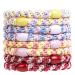 Axen 8 PCs Elastic Hair Tie for Women Girls Cotton Bands Soft Woven Ponytail Holder for Thick Hair and Curly Hair Double Mixed Colors