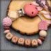 Personalized Storchenkind Baby Gift - Custom Name | Various Colors | Gift Packaging Included | Laser-Engraved Wooden Letters | Food-Safe Silicone | Boys & Girls - Buy Online on SooperMarket.com