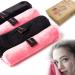 4 Pack Makeup Remover Cloths - Extra Large 16 Inch X 8 Inch Reusable Fast Drying Washcloth Remove Makeup Instantly with Water, Deep Exfoliating Facial Cleansing Cloths for All Skin Types Pink, Black