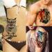 VANTATY 54 Sheets Large Watercolor Temporary Tattoos - Tribal Wolf Lion Tiger Owl Flower Designs for Men and Women - Long Lasting Fake Tattoos for Thigh, Arm, and Chest - Buy Online on SooperMarket.com