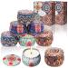 Vetour fragrance candles soy wax: 8pcs (4PCs*2) Aromatherapy candle orange lemon vanilla rose 30 hours burn time candles gift for women girl party birthday (bohemian retro can) retro style-01 8PCs