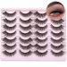Wispy Lashes Natural False Eyelashes Fluffy 16mm Cat Eye Lashes Pack 5D 14 Pairs Fake Eyelashes by TNFVLONEINS B02