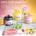 5-Piece Face Mask Set for Deep Pore Cleansing with Turmeric, Vitamin C, Dead Sea Mud, and Rose Clay Masks Ideal Skincare Gift for Women - Buy Online on SooperMarket.com