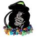 Large Dice Bag with 7 Complete Dice Sets | Dragon DND Dice Bag and 49 Polyhedral Dice | Black Dice Bag with Pockets