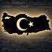 Turkey card with Turkish LED coat of arms emblem turkey night light decoration star and crescent moon turkey gift for friends for birthday from MDF wood