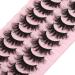 False Eyelashes - 10 Pairs Faux Mink Fluffy 3D Effect Natural Styles - Buy Online on SooperMarket.com