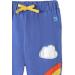 Organic Cotton Baby Knee Patch Trousers - Blue/Rainbow Stripes | 12-18 Months - Buy Online on SooperMarket.com
