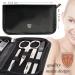 3 Swords Germany - brand quality 8 piece manicure pedicure grooming kit set for daily nailcare synthetic leather case black in gift box - Made by 3 Swords Black - Synthetic Leather - Buy Online on SooperMarket.com