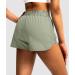 YYV Women's Running Shorts with Zipper Pockets - Quick-Dry Athletic Gym Shorts - Grey Sage, Medium - Buy Online on SooperMarket.com