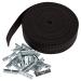 House2Home Replacement Elastic Webbing Kit to Repair Sagging Couch, Chair, Lawn,and Patio Furniture, Includes Installation Instructions, 2 Inch Wide x 60 Ft. Long Strapping and Metal Webbing Clips Black