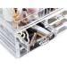 Clear Cosmetic Storage Organizer - 4-Drawer | 16 Compartments | Organize Cosmetics, Jewelry, and Hair Accessories with Ease - Elegant Design for Vanity, Bathroom, or Dresser - Buy Online on SooperMarket.com