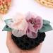 Women's Crochet Hair Bun Net with Flower Decor Hair Clip - 5 Colors - Buy Online on SooperMarket.com