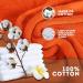 Mother's Choice 100% Cotton Baby Towel with Hood - Ultra Soft & Absorbent (75x75cm) - Large Bath Towel for Newborns & Infants - 3D Fox Hooded Design - Orange Fox - Buy Online on SooperMarket.com