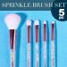 Expressions 5pc Sprinkle Confetti Makeup Brush Set - Pink Rainbow Handles Dense Bristles | Premium Makeup Brushes for Perfect Application - Buy Online on SooperMarket.com