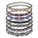 inSowni 7 Pack Handmade Rhinestone Crystal Beaded Elastic Headbands Jewelry Hair Bands Accessories for Women Girls Brides