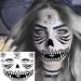 Scary Halloween Face Temporary Tattoos - 4 Sheets for Women, Men, Kids, and Adults | 3D Witch, Zombie Makeup Kit | Dia de los Muertos Face Tattoos with Spider Web, Bat, and Scar Designs - Buy Online on SooperMarket.com