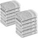 Adobella 12 Luxury Washcloths 100% Cotton Super Soft Absorbent and Quick Drying Baby and Body Wash Clothes 13 x 13 inches Small Fingertip Face Towel for Bathroom White (Pack of 12) 12 Pack White
