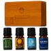 Ecodrop Wellness Oil Blend Collection - 4X 5ml Bottle Set | Natural & Organic Therapeutic Grade Aromatherapy Eucalyptus Lavender Tea Tree Lemon & Ravensara Essential Oil Blends Diffuser Gift Kit Wellness Blends