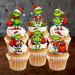 PRECUT Grinch Cupcake Toppers #2 Edible Christmas Cake Decorations Grinch Christmas Decorations Christmas Grinch Cake Topper (12)