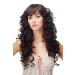 WIG ME UP - Women's wig long & voluminous curls straight top black reddish brown highlights FS1010-C-1BH30