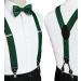 JEMYGINS Mens Suspenders & Bow Tie Set - Dark Green Four Clips & Elastic Back Strap Perfect for Weddings & Formal Events - International Shipping Available - Buy Online on SooperMarket.com